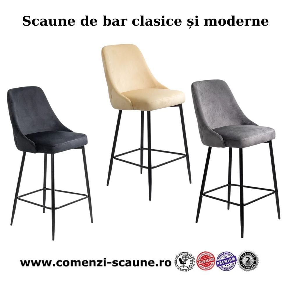 Scaune de bar fixe și moderne ABS143 pe 3 culori